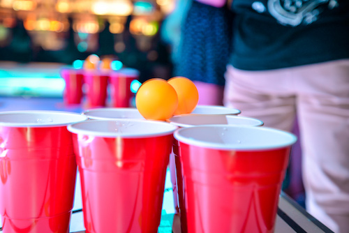 beer pong games in New Zealand stag holiday