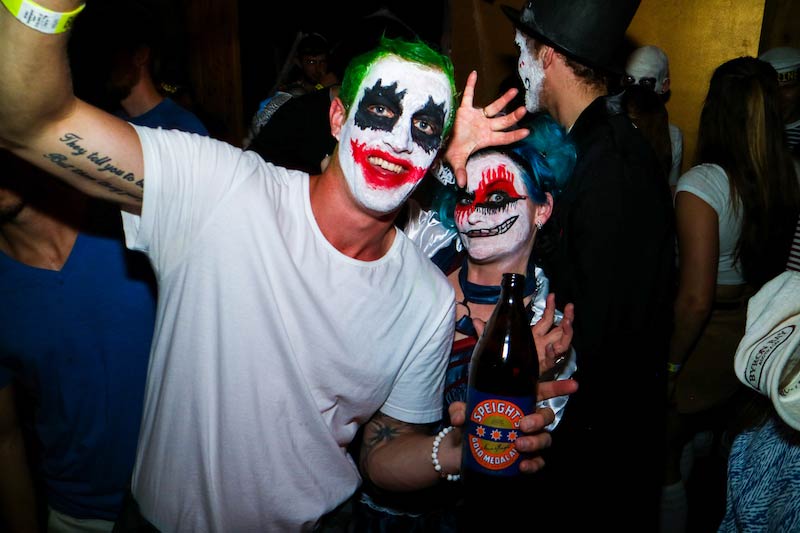 The Joker Halloween costume with friend