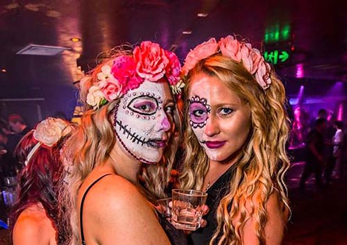 Hot chicks celebrate the day of the dead in the heart of Queenstown’s hottest nightlife with the Big Night Out Pub Crawl