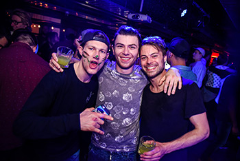 Guys with face paint at Australia day party in Queenstown pubs hosted by Big Night Out