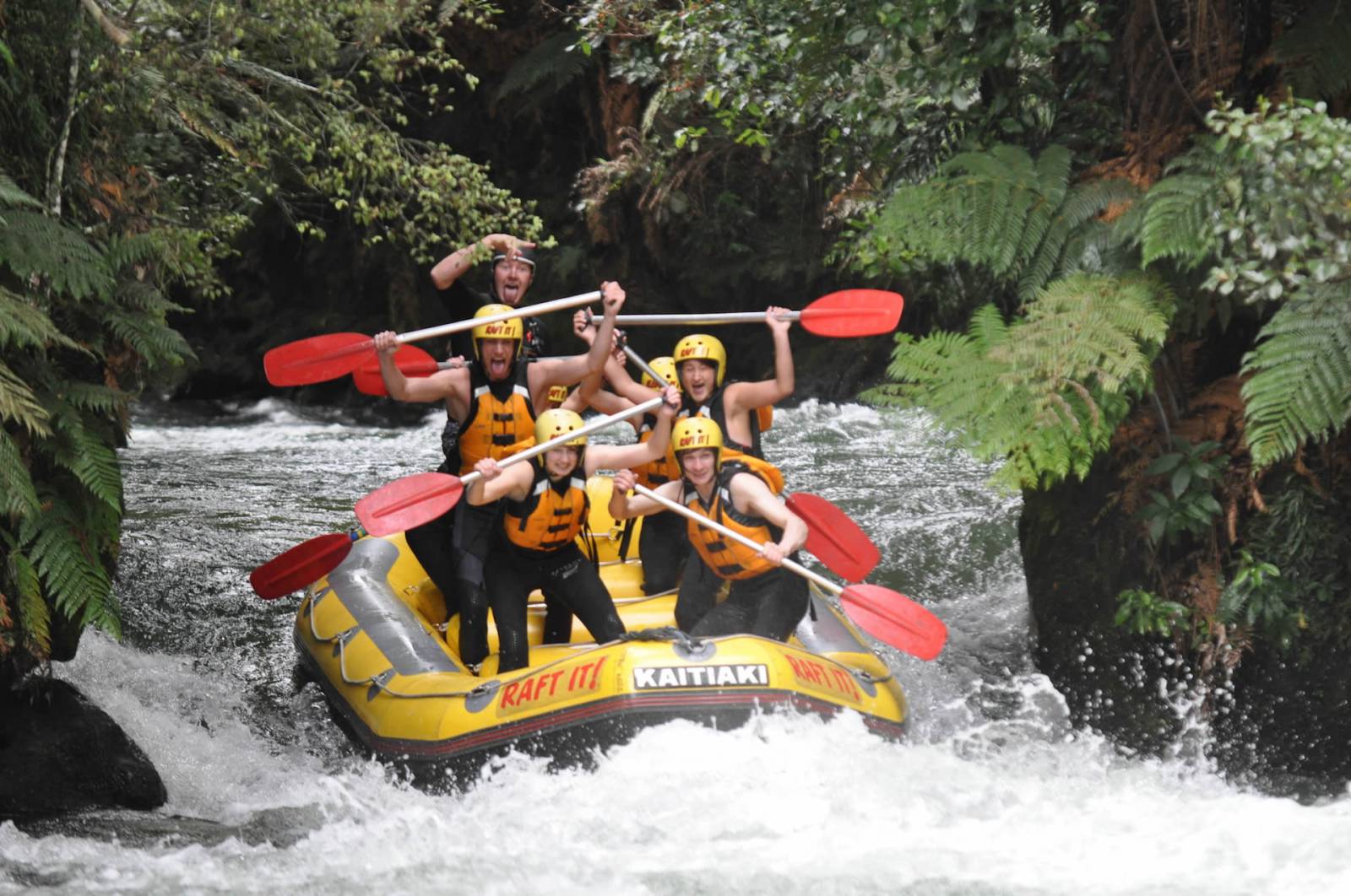 Kaitiaki white water rafting in New Zealand rapids