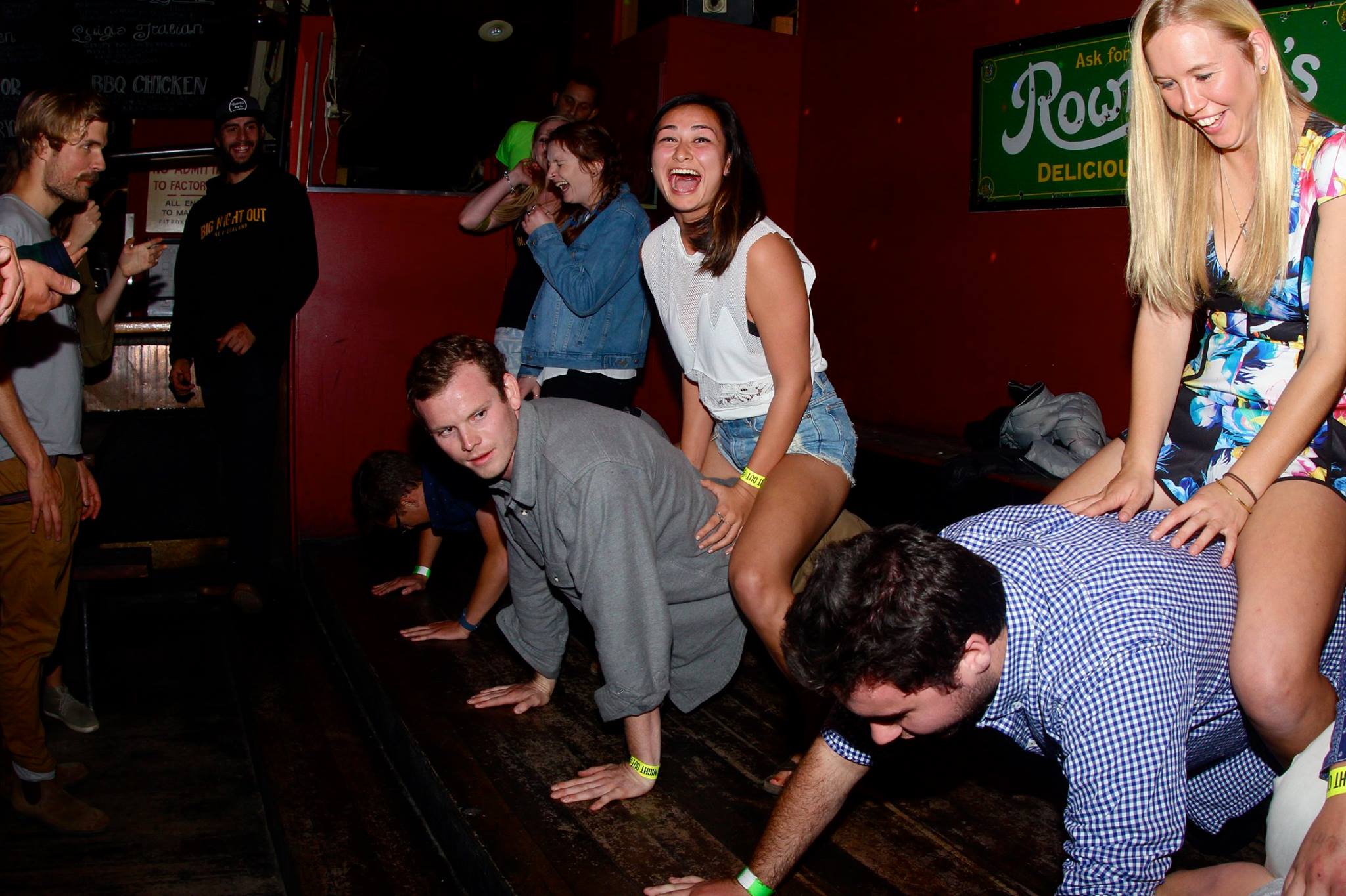 hilarious party games played on the big night out pub crawl Saturday nights in Queenstown